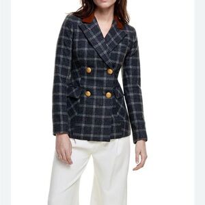 Plaid Double-Breasted Women's Jacket